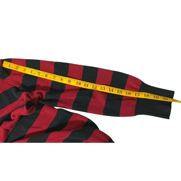 Norton McNaughton Womens Sweater Size Large Red Striped V-Neck Pullover - Picture 5 of 9